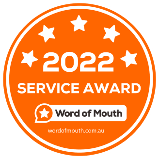 2022 Service Award badge from Word of Mouth Australia.