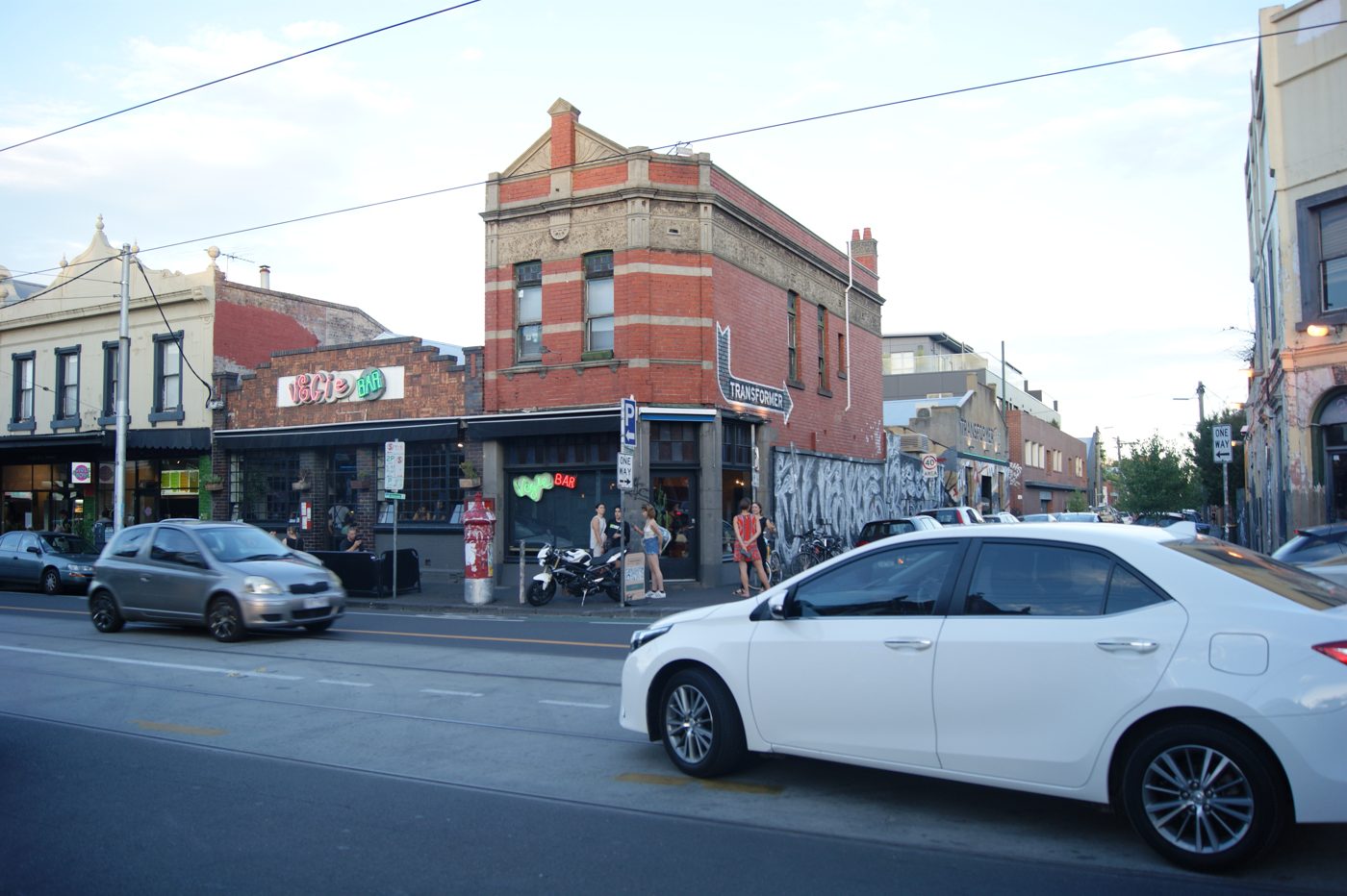 Brunswick Street shopping strip streetscape in Fitzroy, inner Melbourne