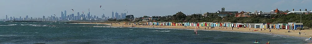 Brighton Beach and its bathing boxes