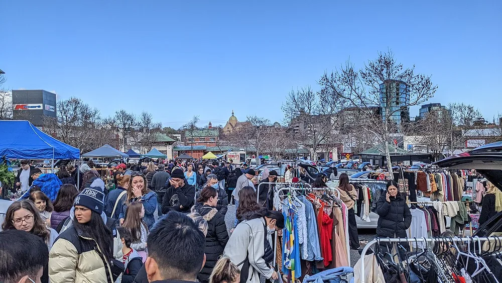 Camberwell Sunday Market beside Camberwell Junction