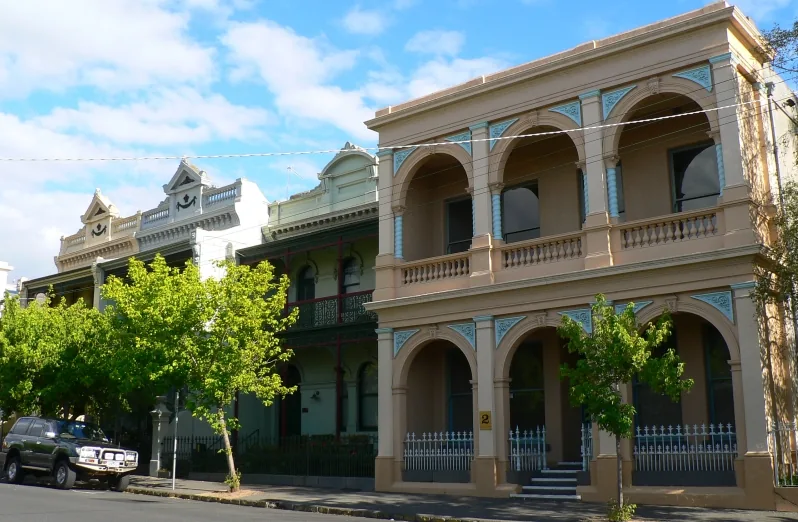 Victorian terrace housing on Erin Street, Richmond