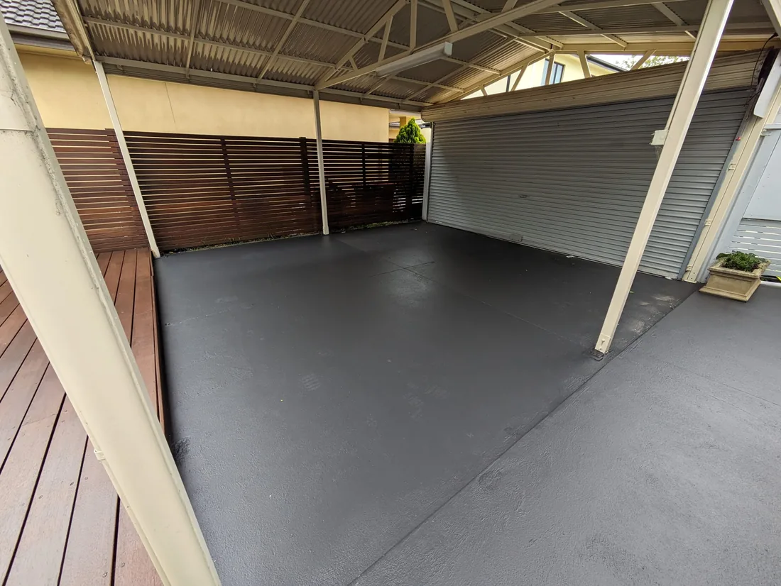 Garage floor coating on Kangaroo Road, Hughesdale