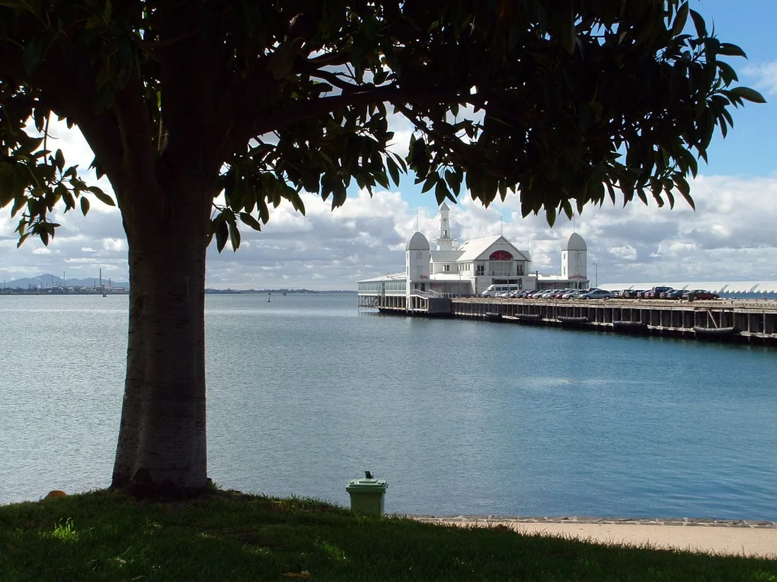Cunningham Pier stretching into Corio Bay, Geelong