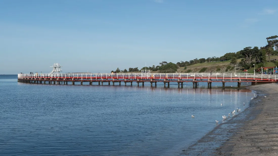 The restored 1930s Eastern Beach bathing complex, Geelong