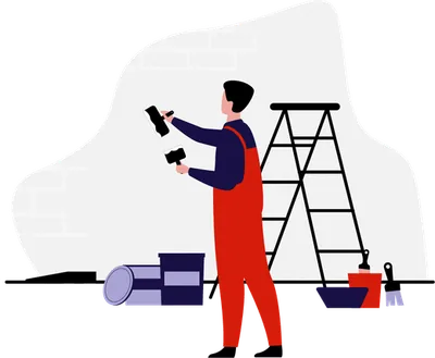 Painter preparing and painting a Melbourne home