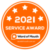 2021 Service Award badge from Word of Mouth Australia.
