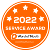 2022 Service Award badge from Word of Mouth Australia.