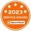 2023 Service Award badge from Word of Mouth Australia.